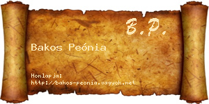 Bakos Peónia névjegykártya
